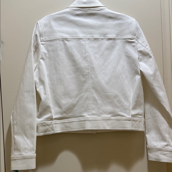 NWT Elliott Lauren Optic White Denim Cropped Jean Jacket Size: 10 - Picture 3 of 6